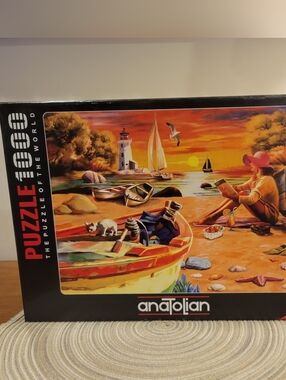 🧩EUC~Anatolian BRAND 1000-PC Jigsaw Puzzle - Sunset Beach Scene